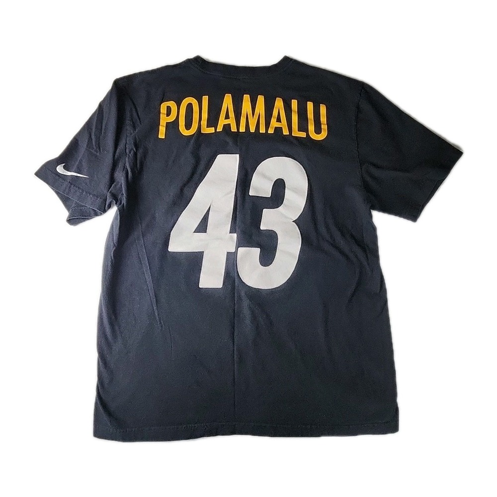 Nike NFL Pittsburgh Steelers #43 Troy Polamalu T-Shirt Jersey Men's Large